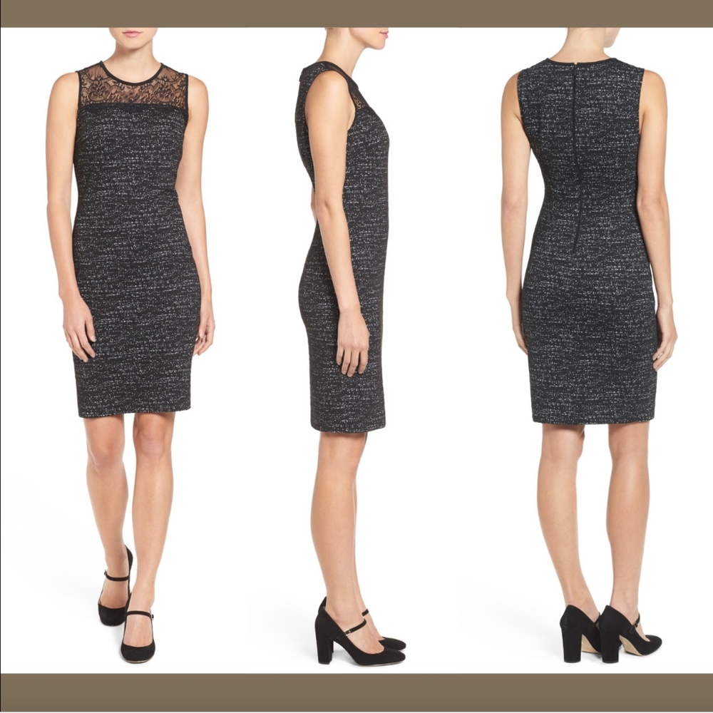 NWT VINCE CAMUTO Lace‎ Yoke Sleeveless Knit Dress